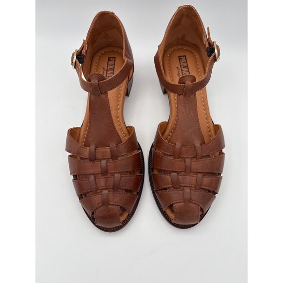 Women’s Pikolinos Size 7 1/2 Brown Heeled Sandals - Picture 1 of 5